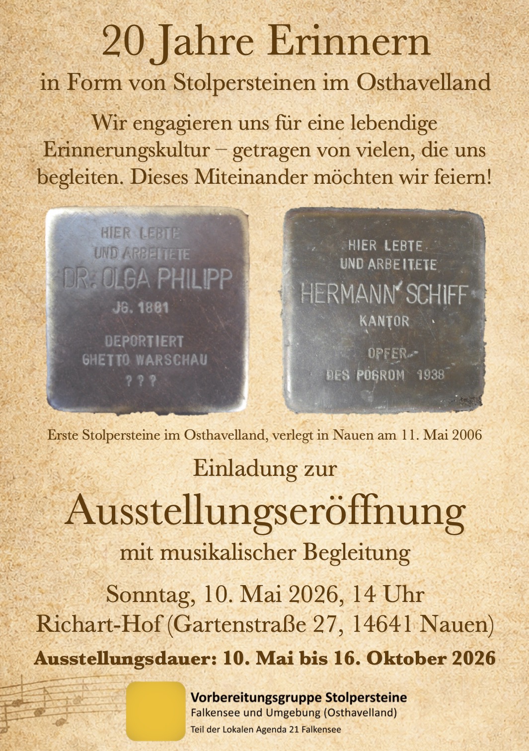 Ausstellungseröffnung "Nauener Stolpersteine"