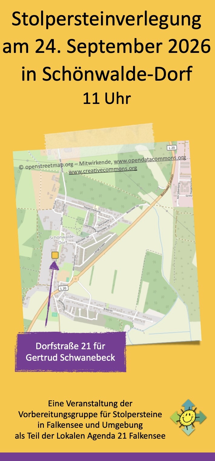 Stolpersteinverlegung in Schönwalde-Dorf